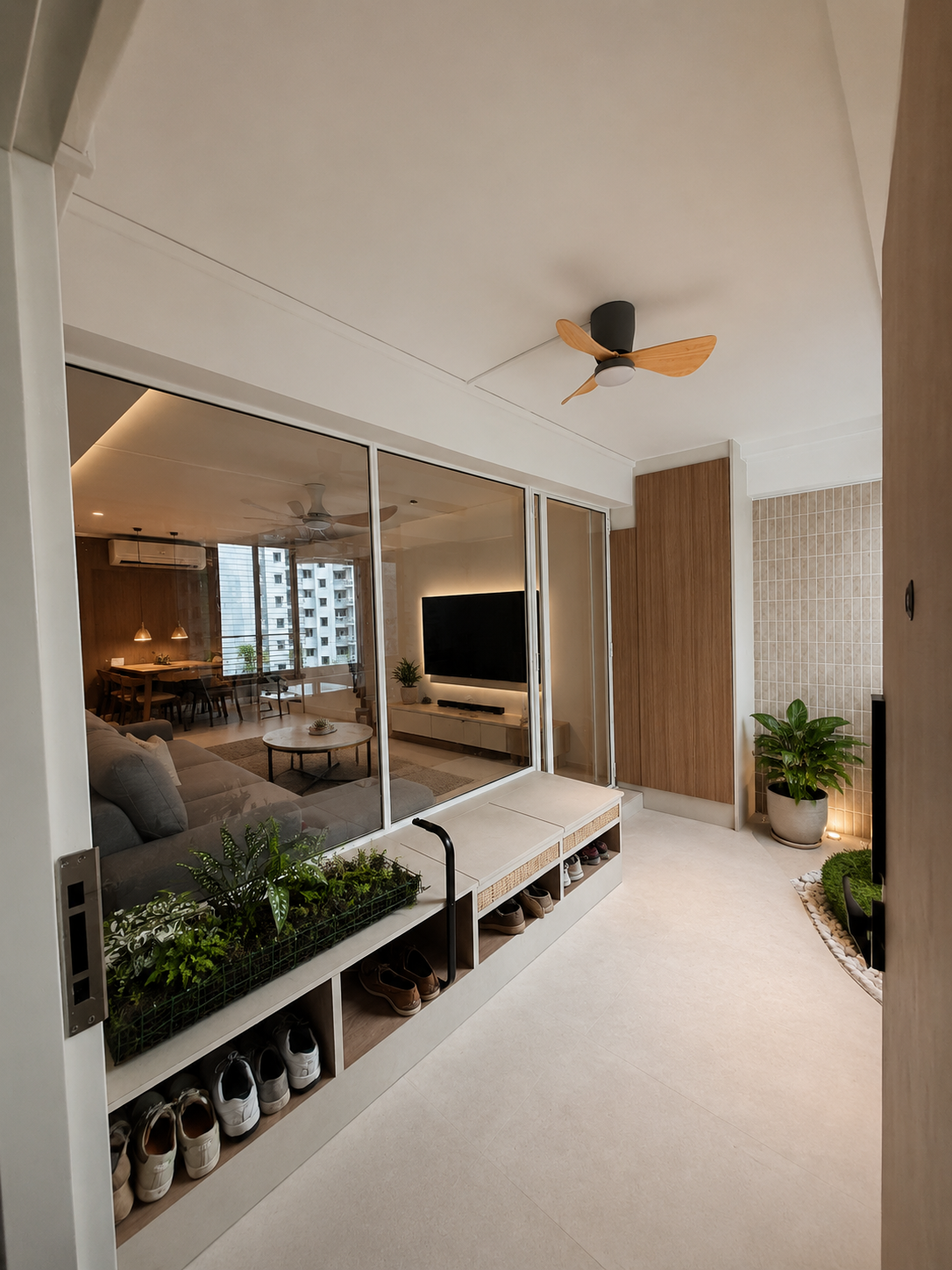 Slim profile french windoors