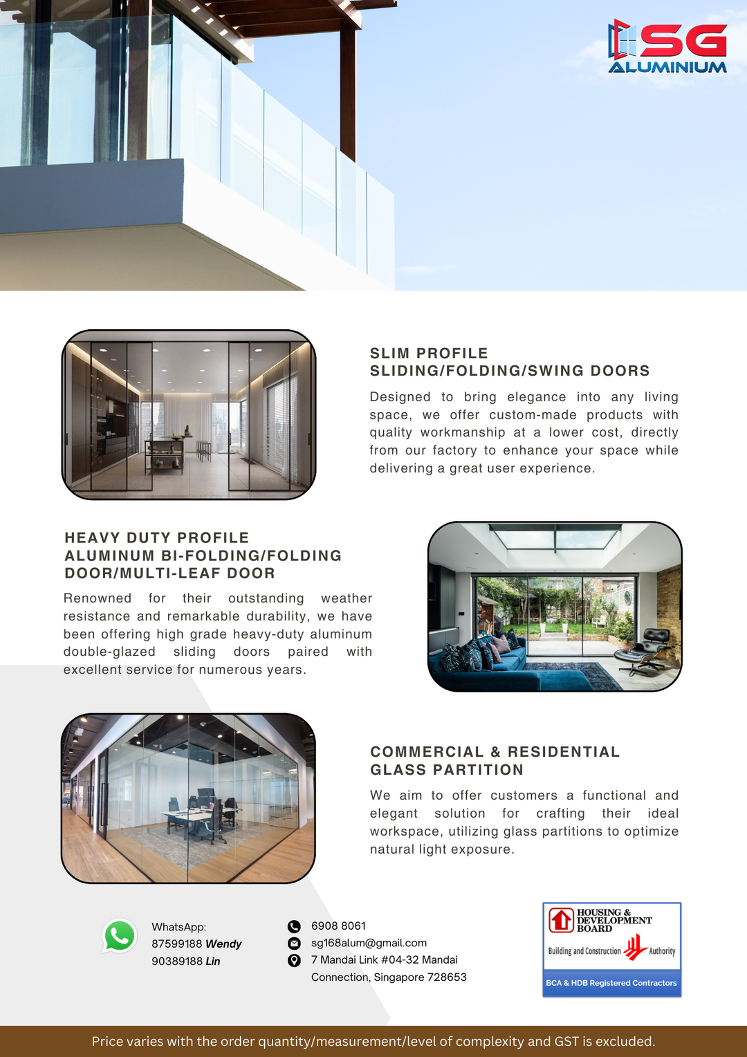 Product Promotion Banner | SG-Aluminium
